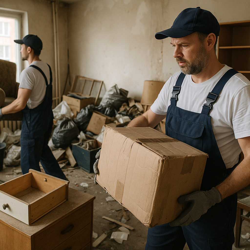 Reinigungsmitarbeiter wischt den Boden in einem modernen Büro mit Putzwagen.
Reinigung Gewerbe Berlin Büro