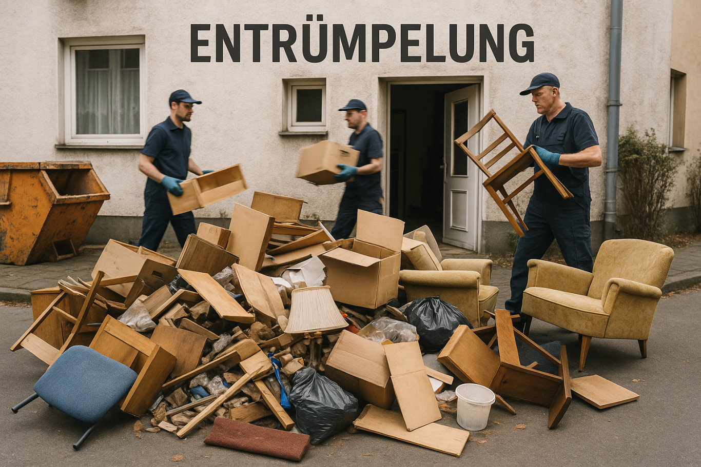 Reinigungsmitarbeiter putzt Treppe mit Mop und Reinigungsutensilien im Hintergrund.
Reinigung privat Berlin Treppenaufgang